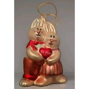 Vintage Love Bunnies 'Be Mine' Ornament